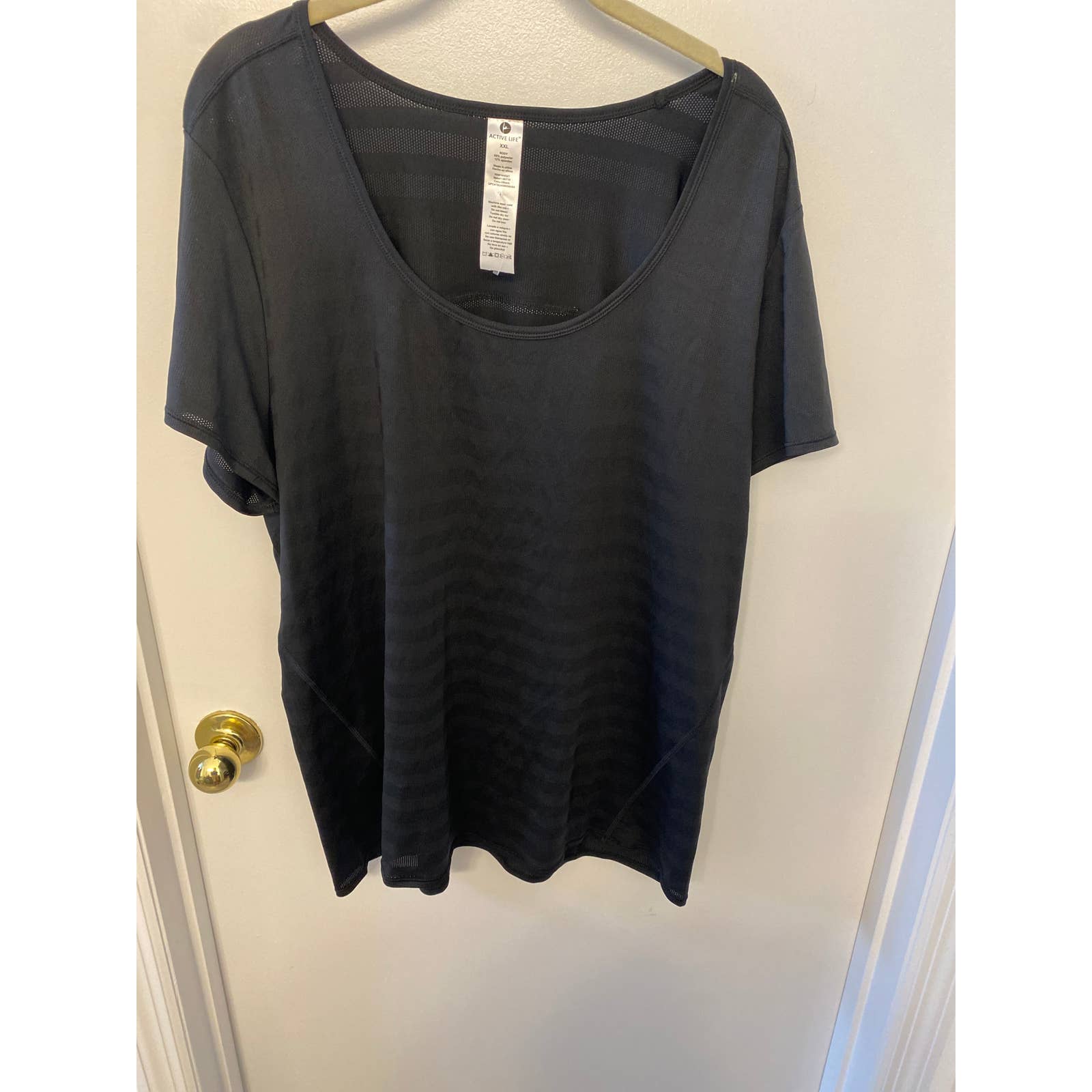 Nwt Active Life Athletic Top Xxl Black 23l, 23 Ptp, B399
